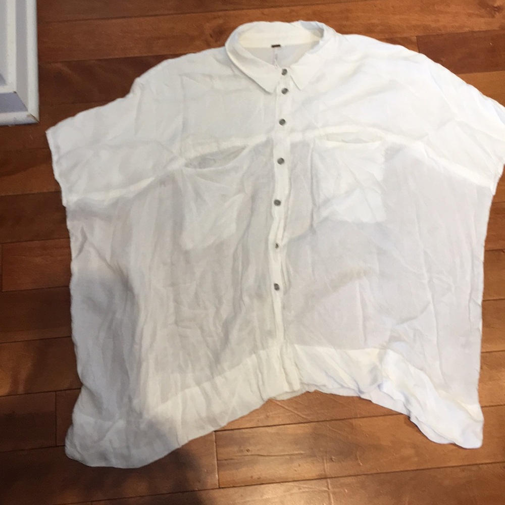 Free People white button up. Super light! Size L